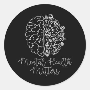 Mental Health S Human Brain Illness Awareness  Classic Round Sticker