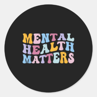 Mental Health S - Human Brain Illness Awareness  Classic Round Sticker