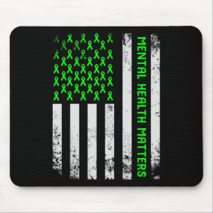 Mental Health S Human Brain Illness Awareness Gree Mouse Pad