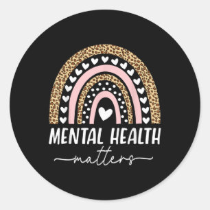 Mental Health S Human Brain Illness Awareness Rain Classic Round Sticker