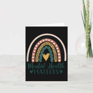 Mental Health S Leopard Boho Rainbow Awareness  Card