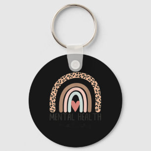 Mental Health S Leopard Boho Rainbow Awareness Mon Key Ring