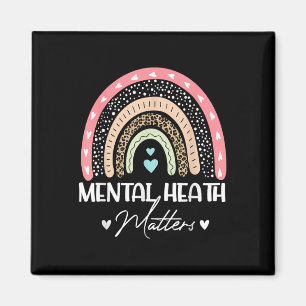 Mental Health S Leopard Print Rainbow Awareness Magnet