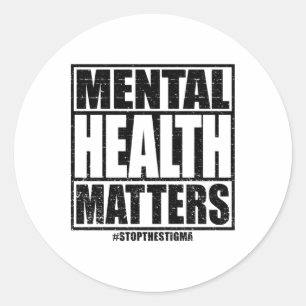 Mental Health S Mental Health Awareness Gear Stick Classic Round Sticker
