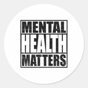 Mental Health S Mental Health Awareness Gear Stick Classic Round Sticker