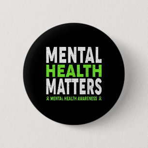 Mental Health S Mental Health Awareness Month Ribb 6 Cm Round Badge