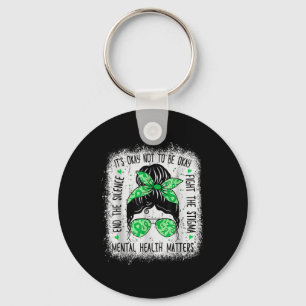 Mental Health S Messy Bun Mental Health Awareness Key Ring