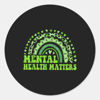 Mental Health S Rainbow Heart Mental Health Awaren Classic Round Sticker