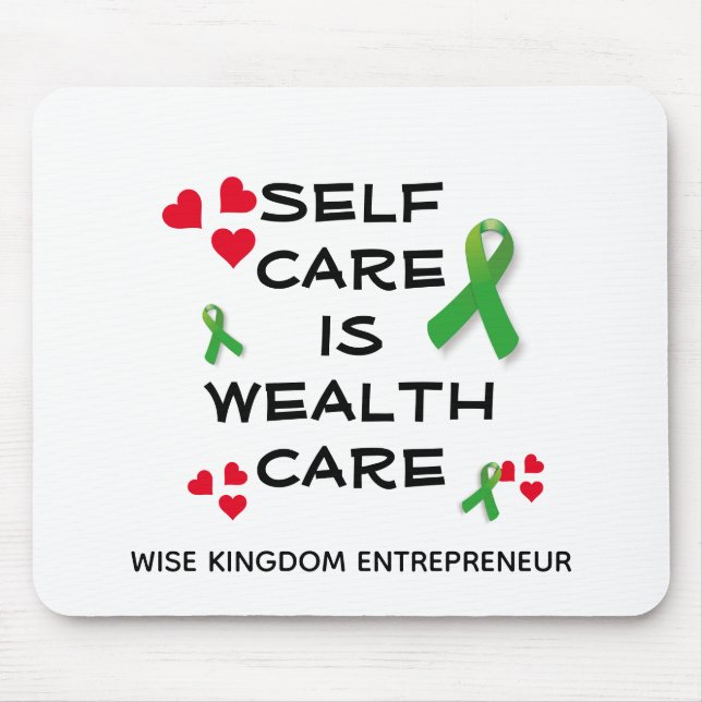 Mental Health SELF CARE WEALTH CARE Christian Mouse Pad (Front)