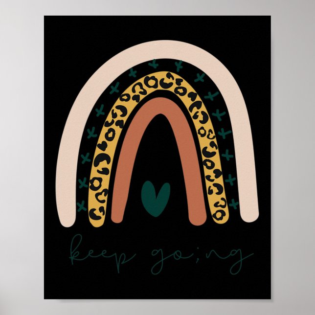 Mental Health Semicolon Keep Going Boho Trendy Cut Poster (Front)