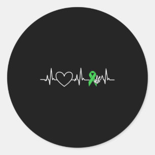 Mental Health Shirt Heartbeat Ribbon Mental Health Classic Round Sticker