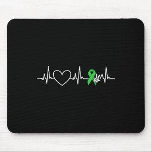 Mental Health Shirt Heartbeat Ribbon Mental Health Mouse Pad
