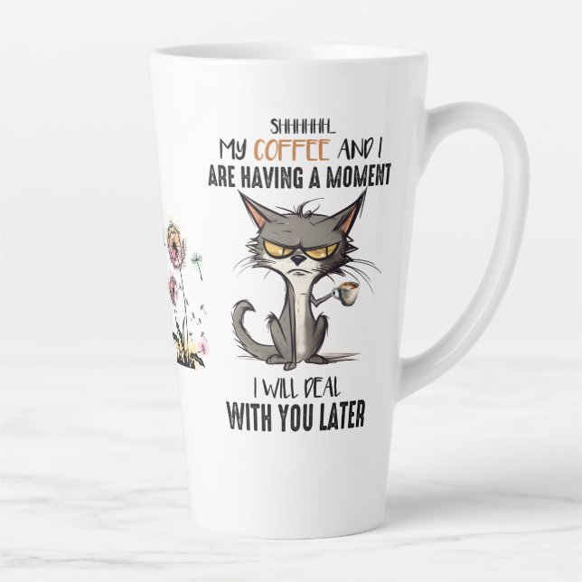 Mental Health Simulated by Cat Jokes Latte Mug (Right)