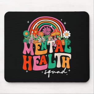Mental Health Squad Boho Rainbow Brain Illness Awa Mouse Pad