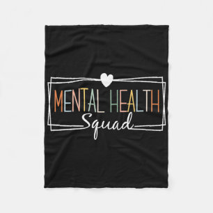 Mental Health Squad Brain Illness Mental Health Aw Fleece Blanket