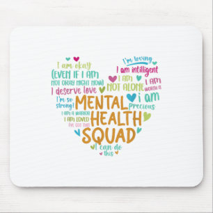 Mental Health Squad Love Heart Facts Mental Health Mouse Pad