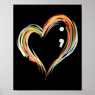 Mental Health Suicide Awareness Month Symbol Semic Poster