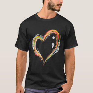 Mental Health Suicide Awareness Month Symbol Semic T-Shirt
