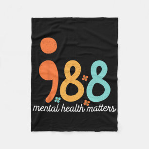 Mental Health Suicide Prevention Awareness Support Fleece Blanket