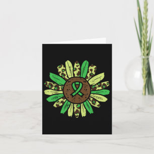 Mental Health Sunflower Green Ribbon Awareness Men Card