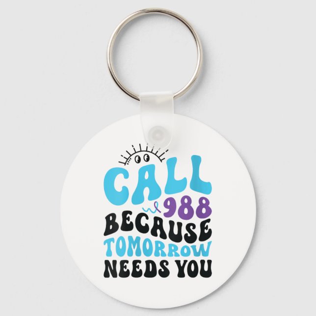 Mental Health Support 988 Suicide Prevention Week  Key Ring (Front)