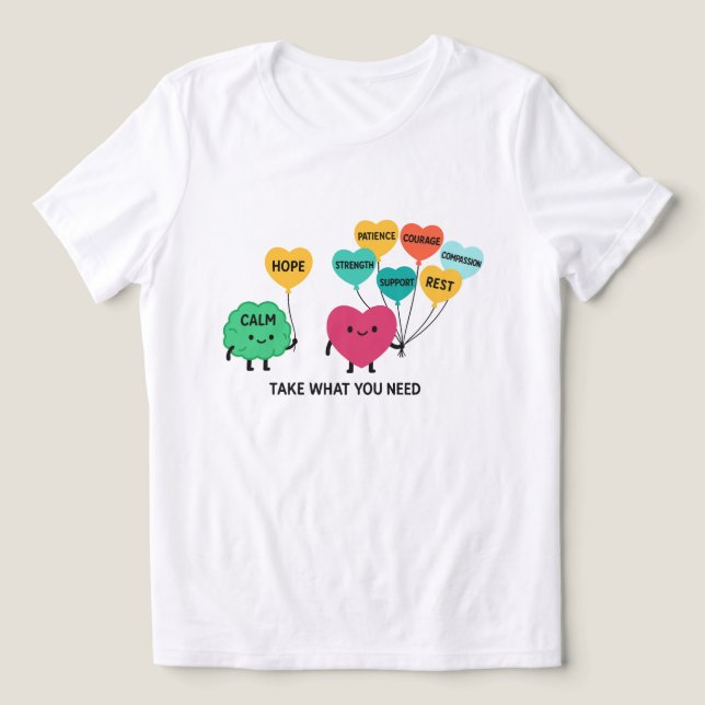 Mental Health Support Balloons Tri-Blend Shirt (Design Front)
