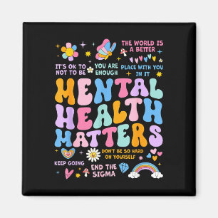 Mental health support squad groovy men women kids  magnet