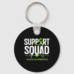 Mental Health Support Squad Ribbon Awareness Men W Key Ring