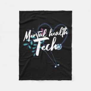 Mental Health Tech Healthcare Worker Psychiatric T Fleece Blanket