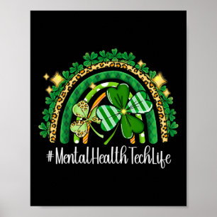 Mental Health Tech Rainbow St Patricks Day Matchin Poster