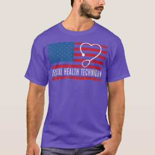 Mental Health Technician Usa Flag 5476 T-Shirt