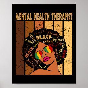 Mental Health Therapist Afro Women Black History M Poster