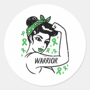 Mental Health Unbreakable Warrior Awareness Women  Classic Round Sticker