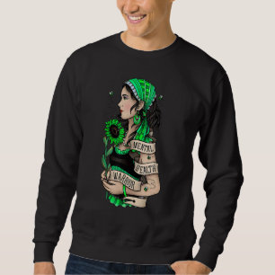 Mental Health Warrior Sunflower Women Mental Healt Sweatshirt