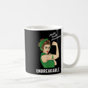 Mental Health Warrior Unbreakable Awareness Month Coffee Mug
