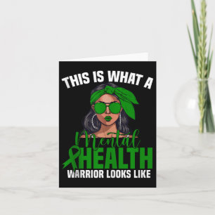 Mental Health Warrior Women Fighter Awareness Ment Card