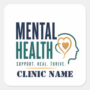 Mental Health Wellness Design Square Sticker