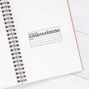 Mental Health, Women Mood Tracker Emojis, Journal  Rubber Stamp