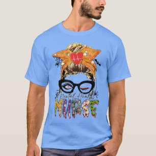 Mental Heath Nurse Life Messy Bun Hair Halloween  T-Shirt