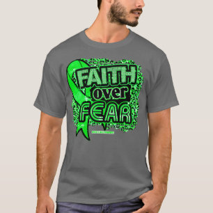 Mental Illness Awareness Ribbon Faith Over Fear Le T-Shirt