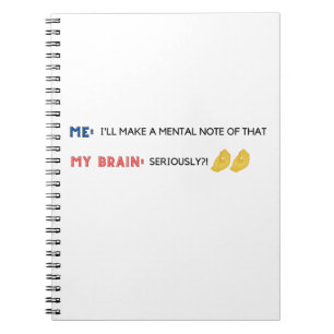 Mental Notes Funny Emoji Diary Notebook