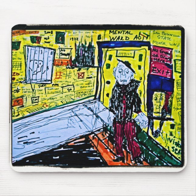 Mental Ward Drawing Mouse Pad (Front)