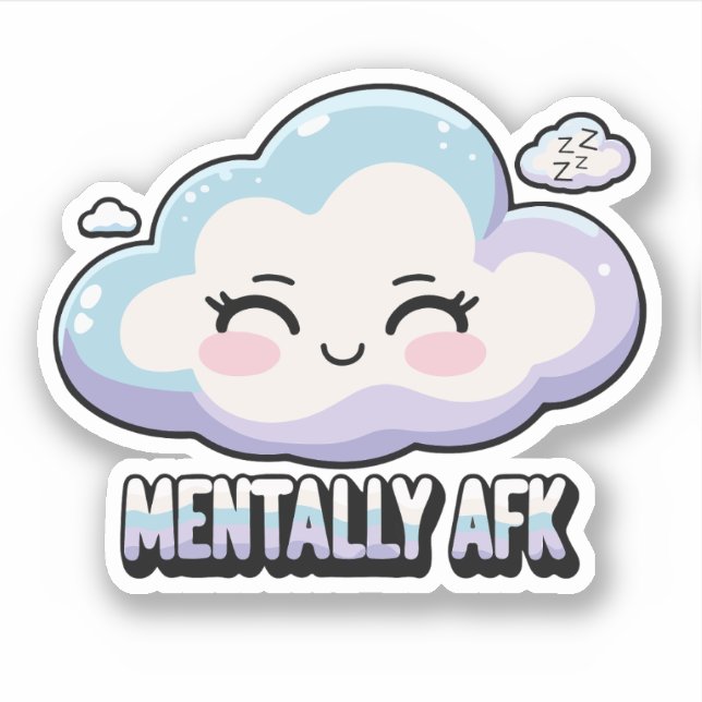 Mentally AFK – Brain Offline Custom cut Vinyl  (Front)
