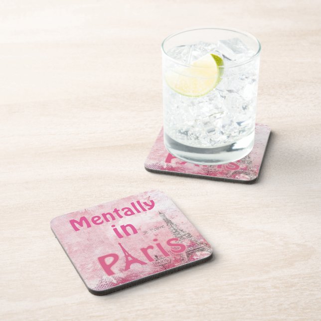Mentally In Paris Beverage Coaster (Right Side)