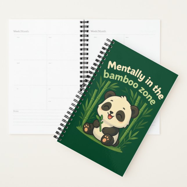 Mentally in the Bamboo Zone – Chibi Panda Notebook Planner (Display)