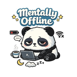 Mentally Offline Panda Introvert Lo-Fi Aesthetic Cushion