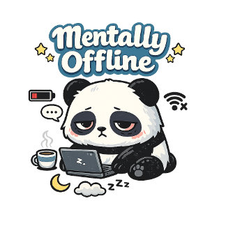 Mentally Offline Panda | Introvert Lo-Fi Aesthetic Cushion