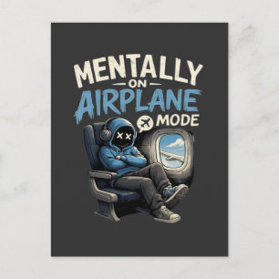 Mentally On Aeroplane Mode Shirt Funny Anime boy Postcard