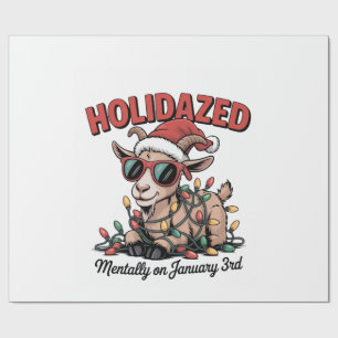 Mentally on January 3rd Funny Christmas Goat Anima Wrapping Paper