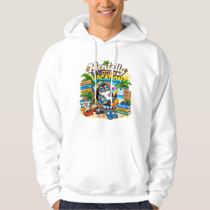 Mentally on Vacation Penguin Cosy Relaxed Penguin Hoodie